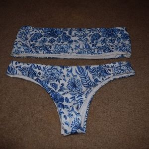 Blue paisley print bikini